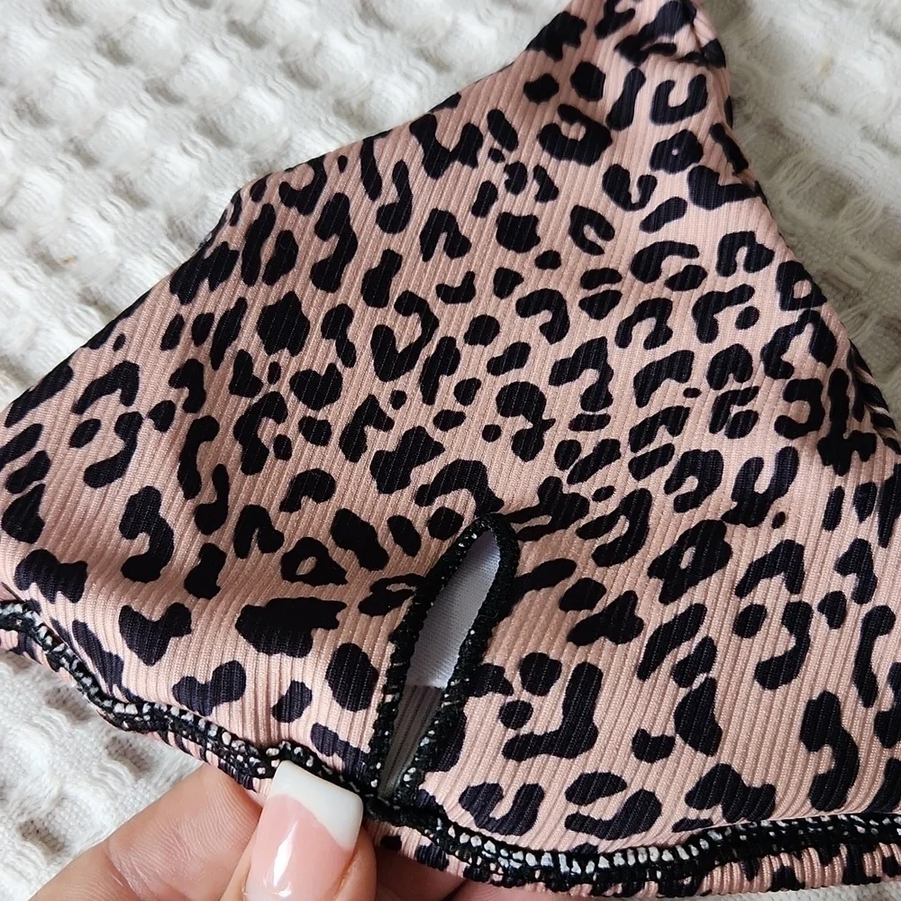 Bikini animal print top beach vacation